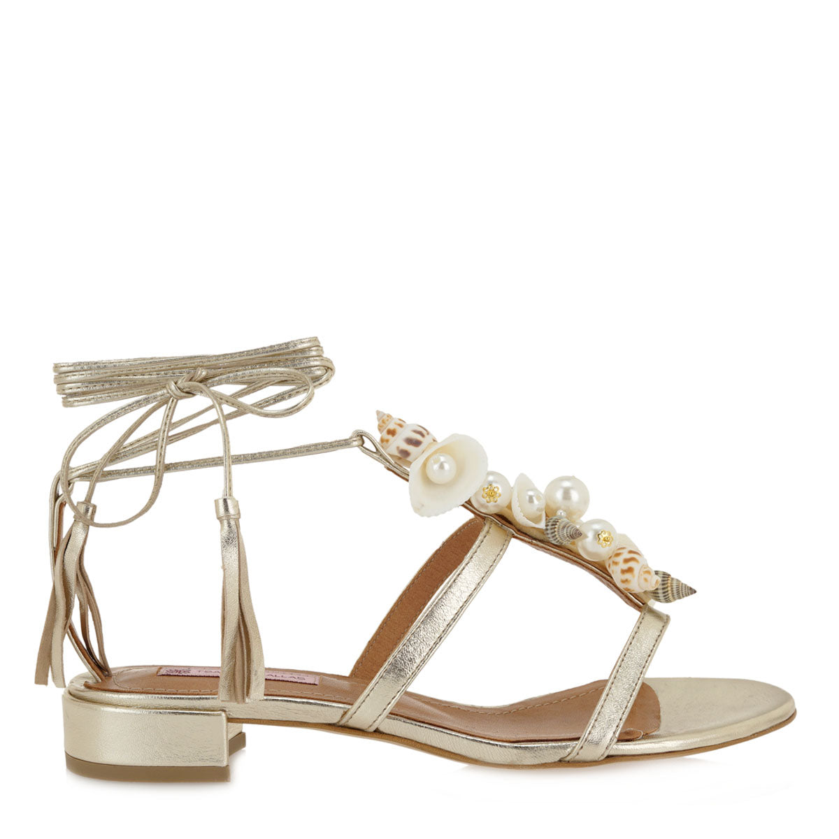SANDALE DAMA PEARL GOLD
