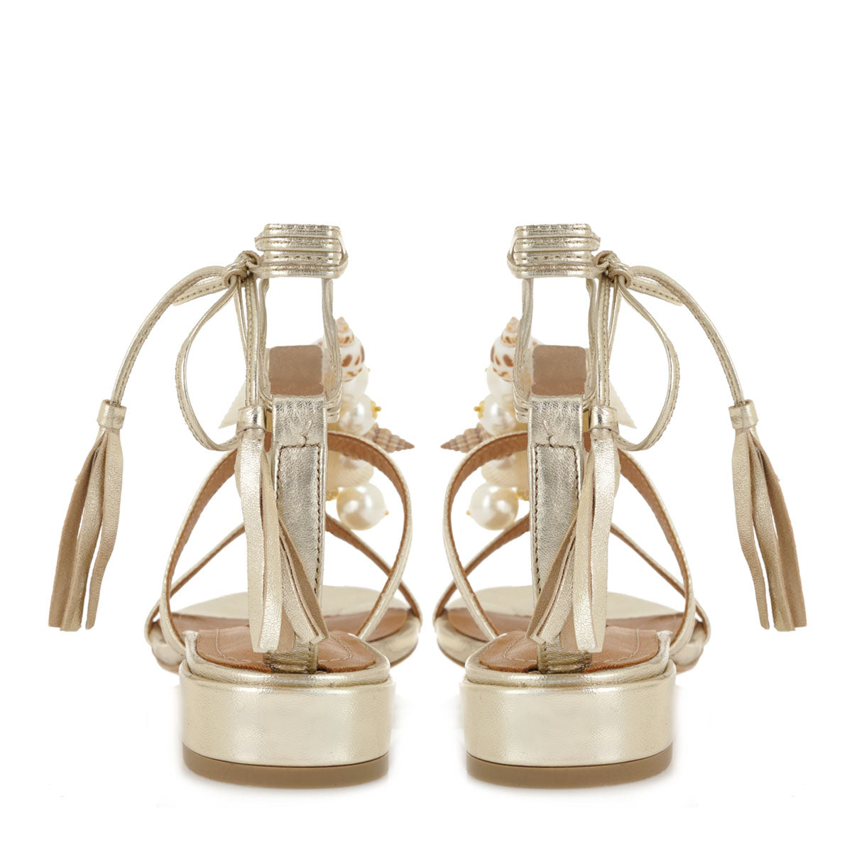 SANDALE DAMA PEARL GOLD