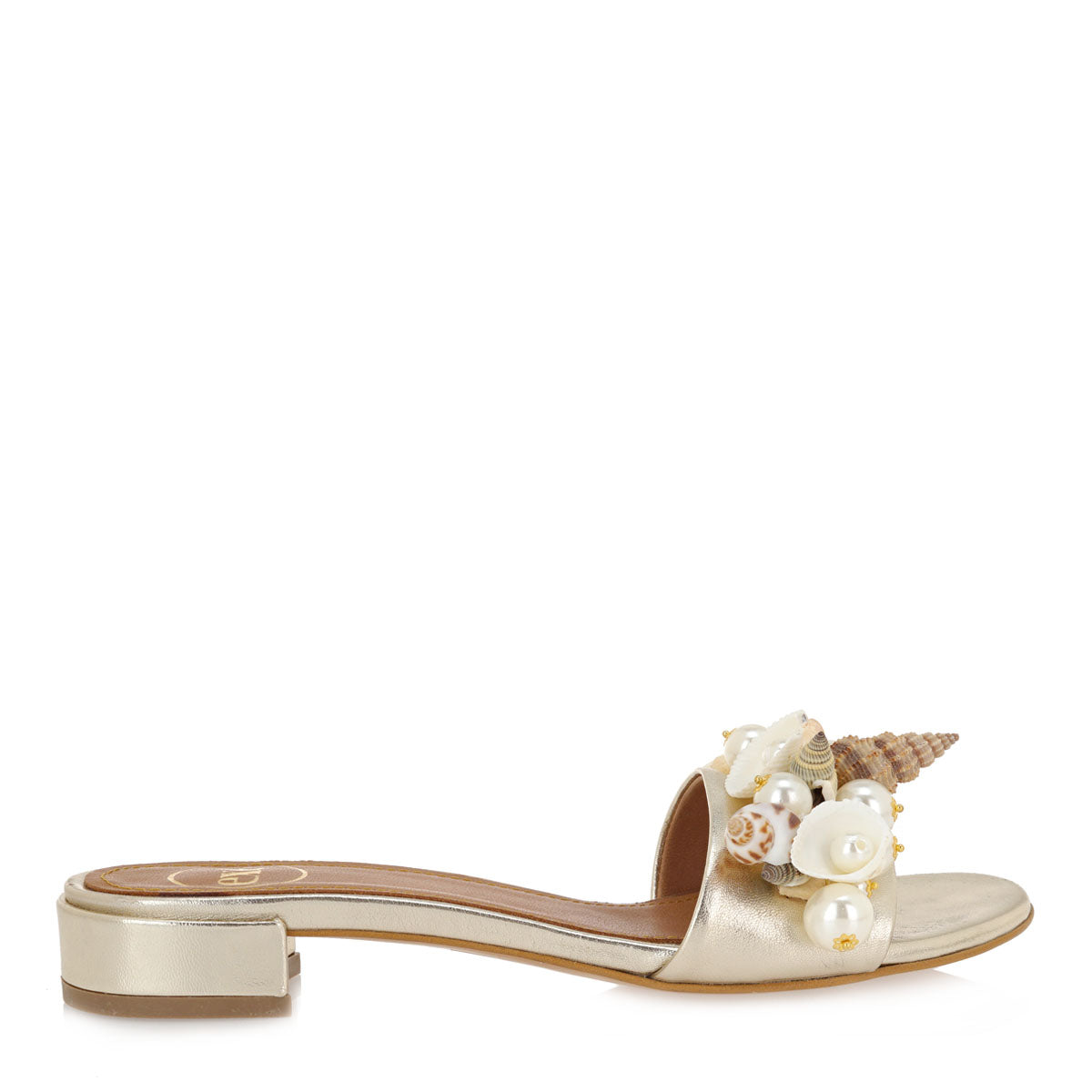 SANDALE DAMA FLAP GOLD