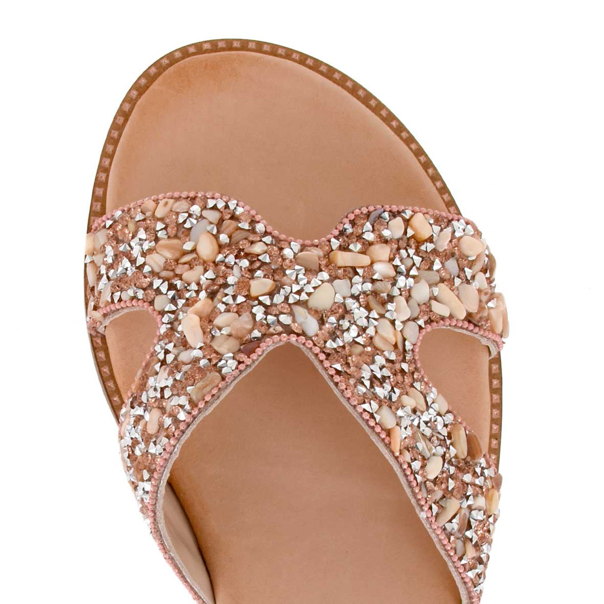 SANDALE DAMA FLAT GLITTER GOLD