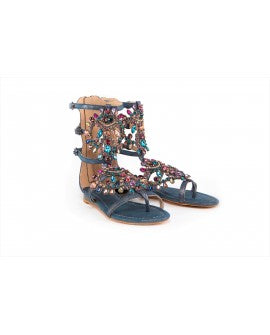 SANDALE DAMA ALMA BLUE FLAT