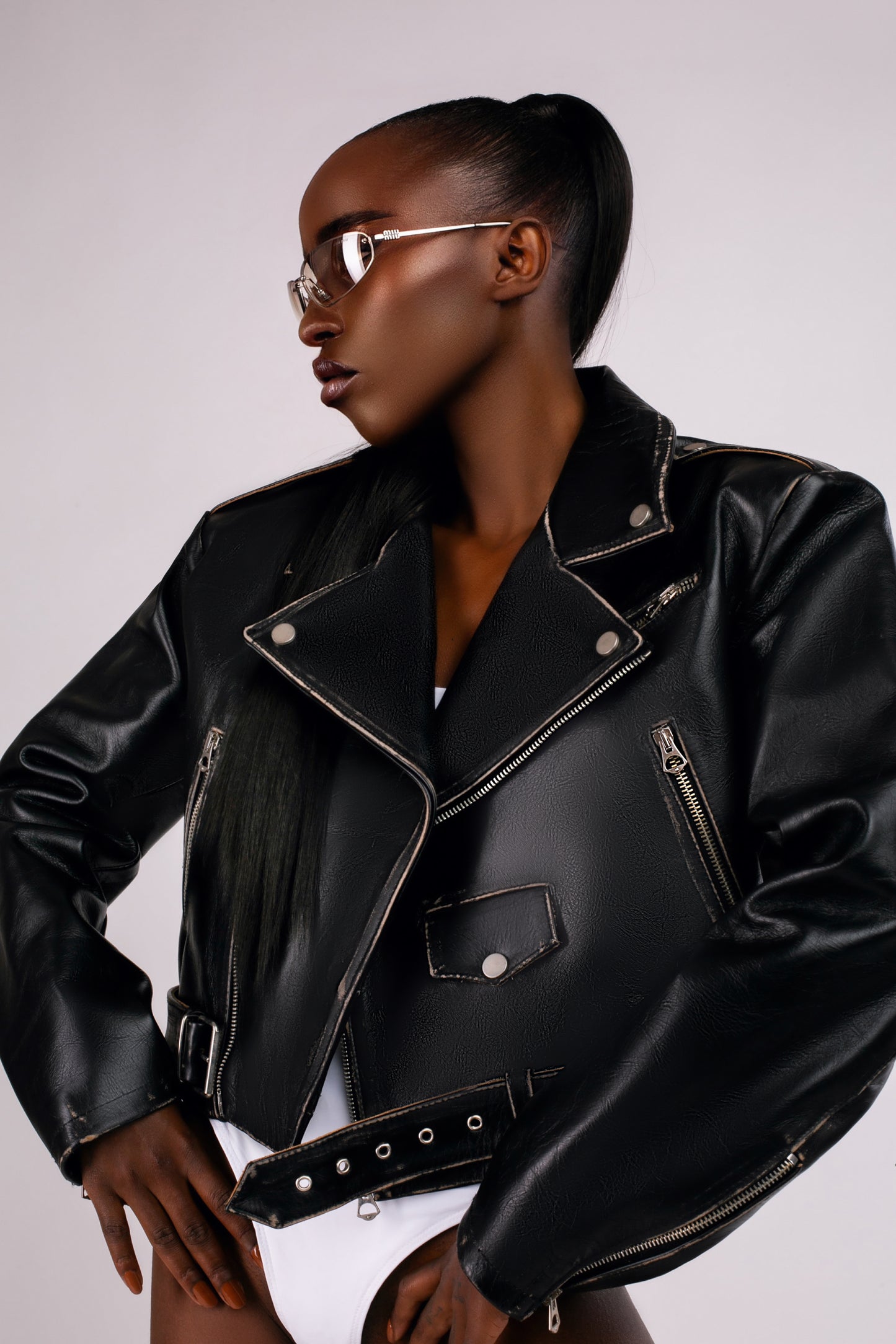 GEACA DIN PIELE NATURALA BLACK VINTAGE