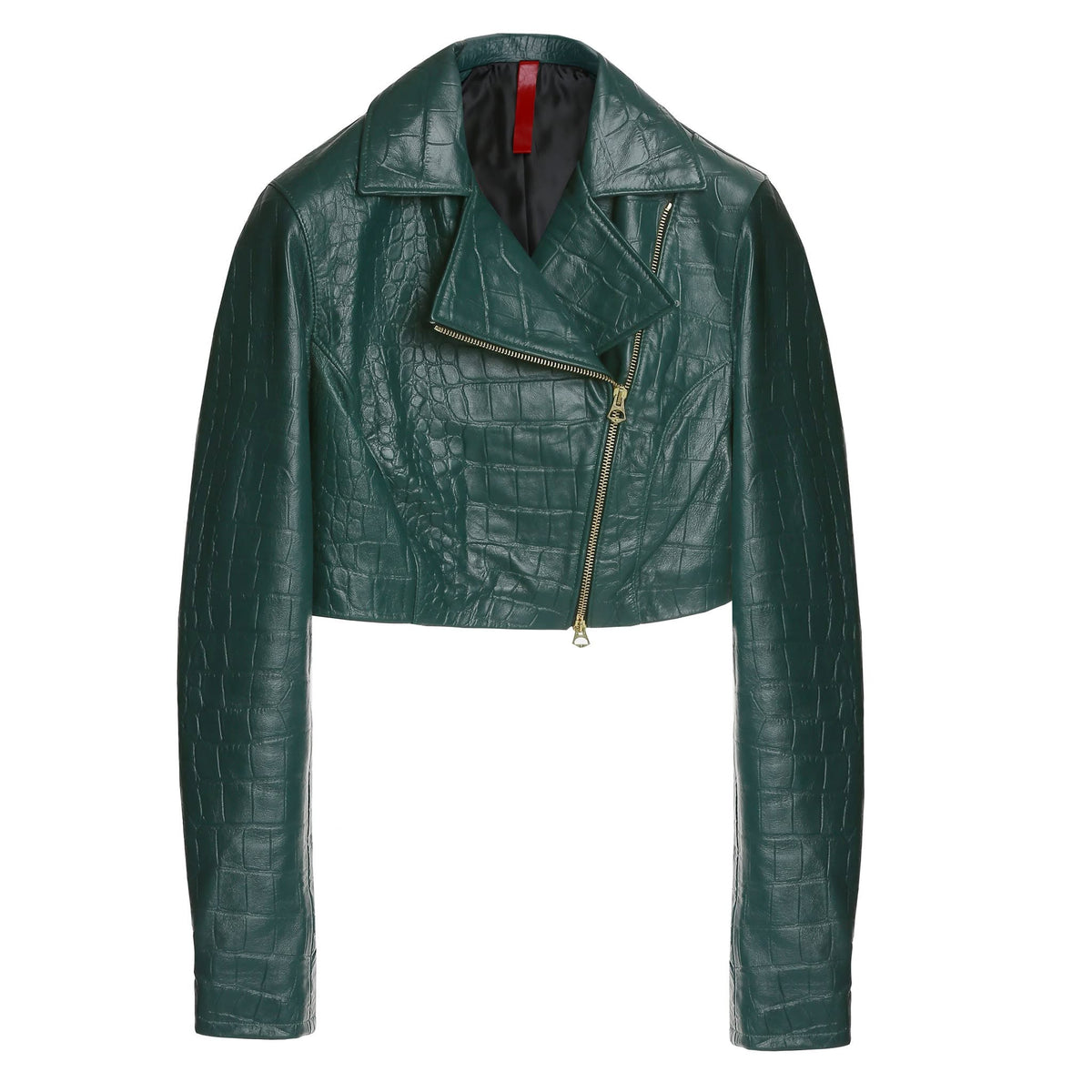 GEACA DIN PIELE NATURALA GREEN CROCO